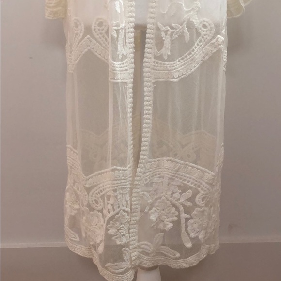 NWT Rachel Parcell Ivory Lace Kimono - Picture 3 of 8